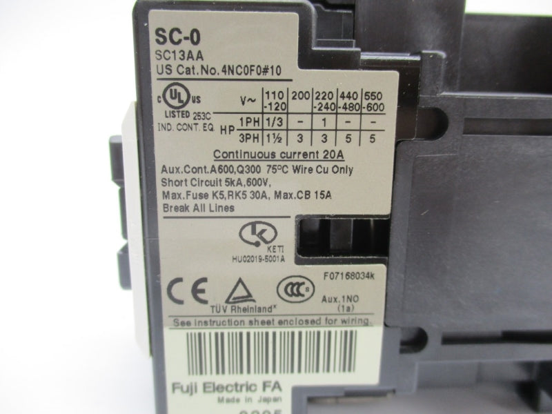 FUJI ELECTRIC 4NC0F0210 SC-0  220-220/220-240V NSMP