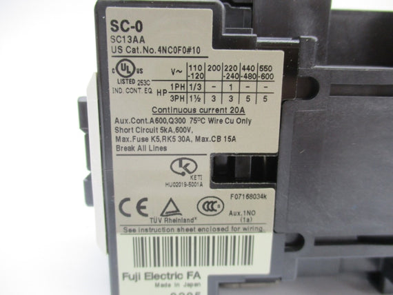 FUJI ELECTRIC 4NC0F0210 SC-0  220-220/220-240V NSMP