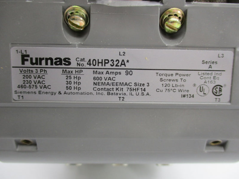 FURNAS 40HP32AA SER. A 240VAC 90A NSMP