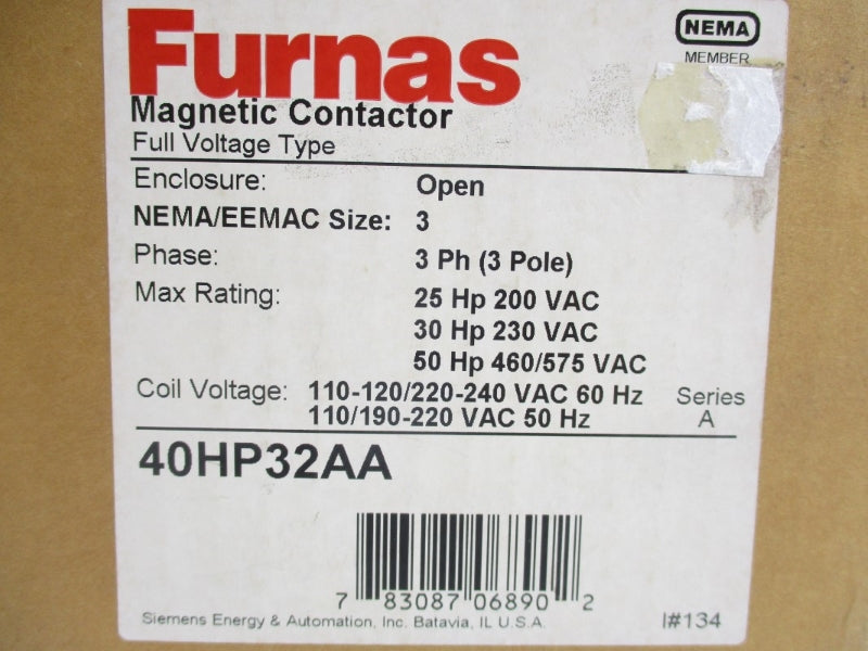 FURNAS 40HP32AA SER. A 240VAC 90A NSMP