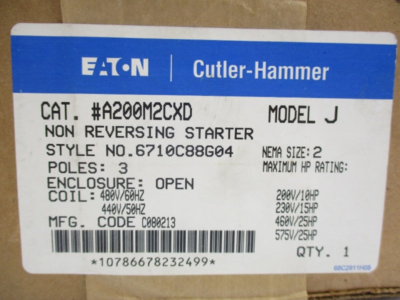 CUTLER HAMMER A200M2CXD 440/480V NSFS