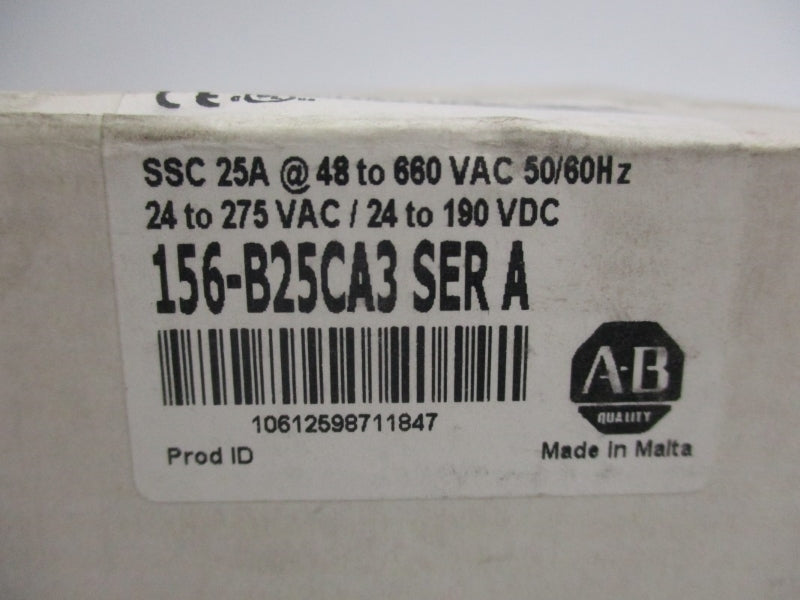 ALLEN BRADLEY 156-B25CA3 SER. A 600VAC 25A (WH) NSMP