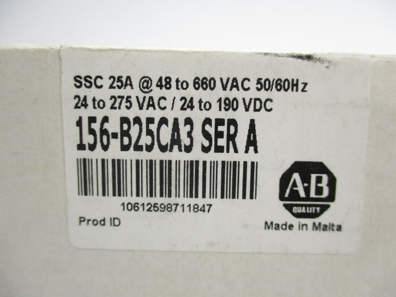 ALLEN BRADLEY 156-B25CA3 SER. A 600VAC 25A (WH) NSMP