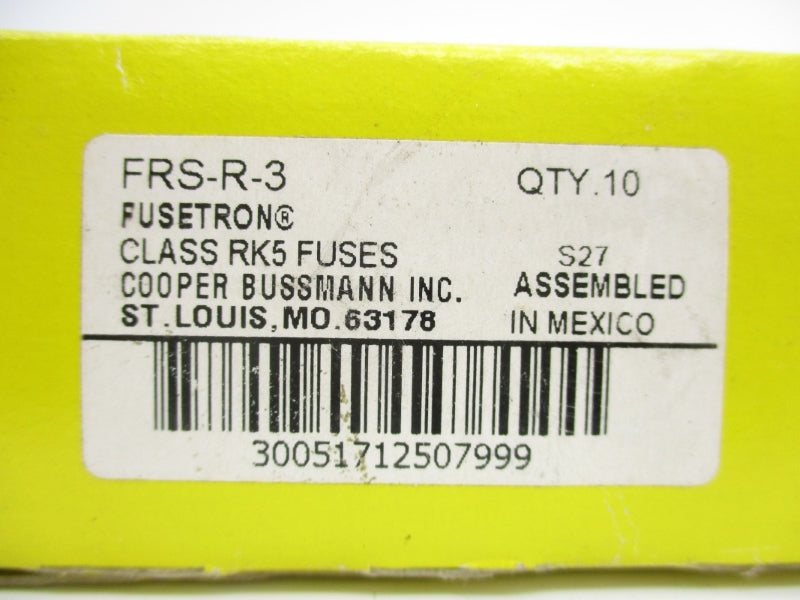 BUSSMANN FRS-R-3 600VAC 3A (PKG OF 10) NSMP