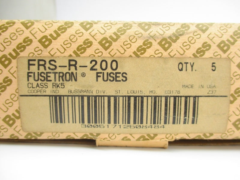 BUSSMANN FRS-R-200 600VAC 200A (PKG OF 5) (BR/PK) NSMP