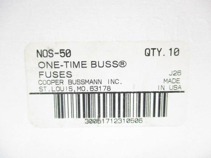BUSSMANN NOS-50 600VAC 50A (PKG OF 10) NSMP