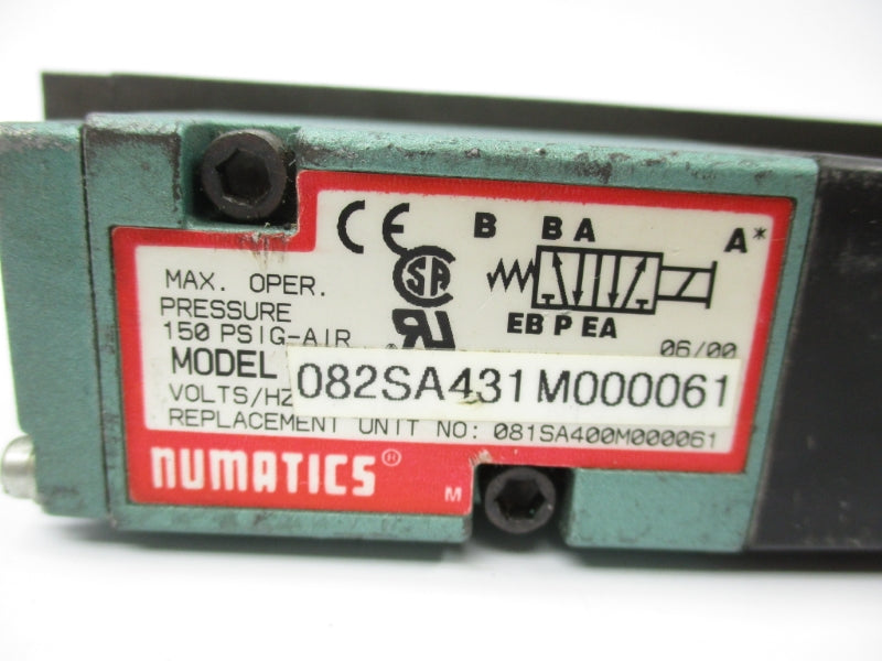 NUMATICS 082SA431M000061 24VDC 150PSI UNMP