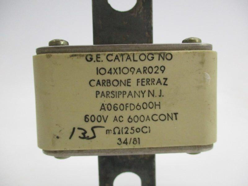 GENERAL ELECTRIC 104X109AR029 600VAC 600A NSNP