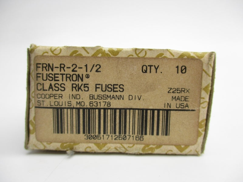 BUSSMANN FRN-R-2-1/2 250VAC 2-1/2A (PKG OF 10) (BR/BL) NSMP