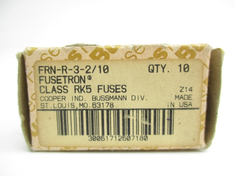 BUSSMANN FRN-R-3-2/10 250VAC 3-2/10A (PKG OF 10) (WH/BL) NSMP