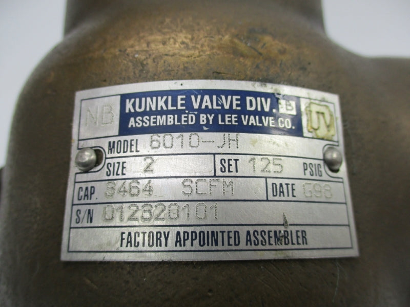 KUNKLE VALVE 6010-JH 125PSI 2" NSNP