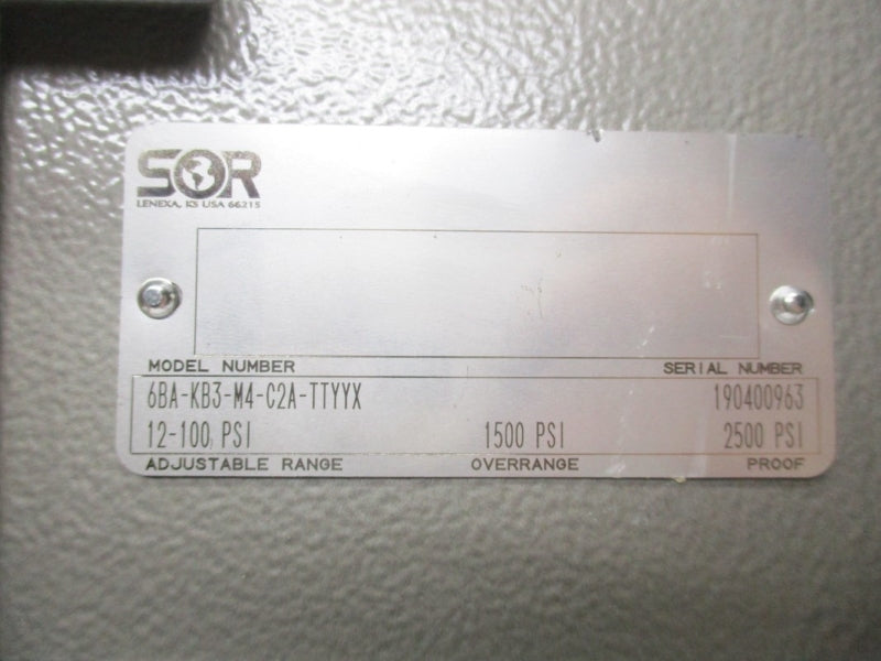 SOR 6BA-KB3-M4-C2A-TTYYX 2500PSI NSNP