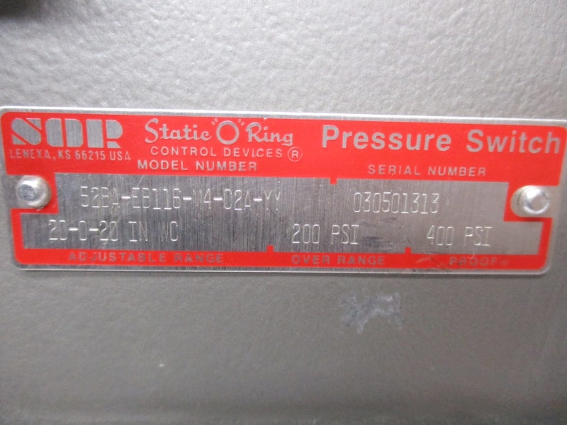SOR 52BA-EB116-M4-C2A-YY 400PSI UNMP