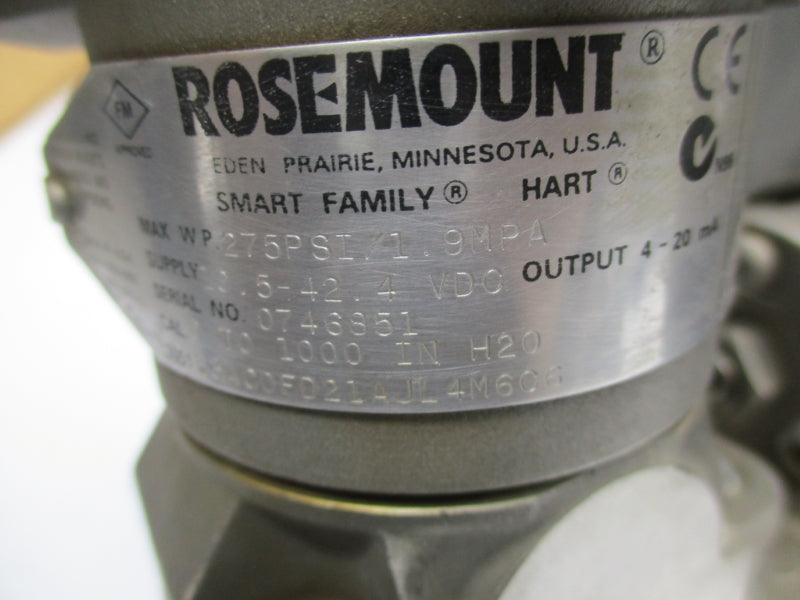 ROSEMOUNT 3051L3AC0FD21AJL4M60G 10.5-42.4VDC 0-1000 UNMP