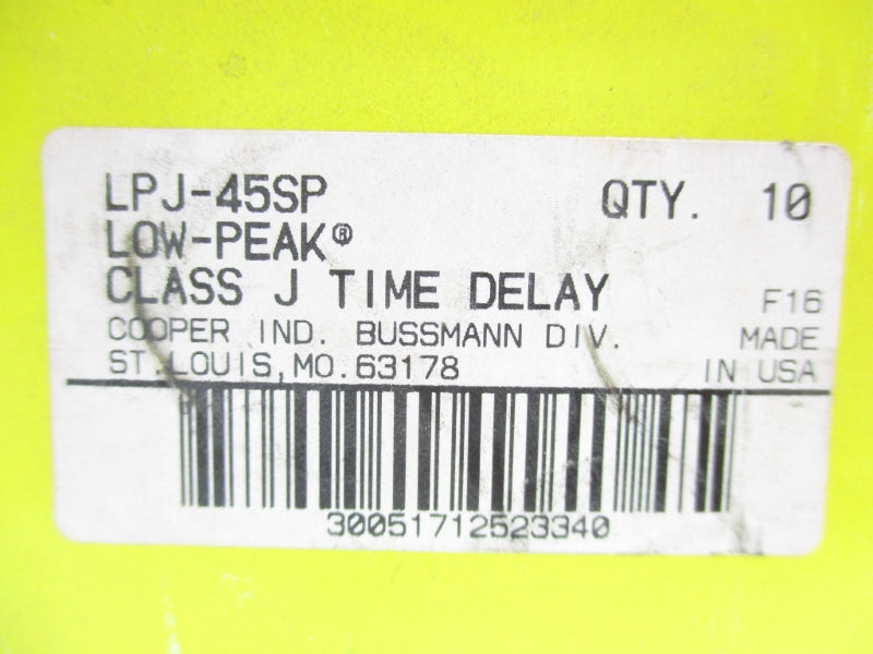 BUSSMANN LPJ-45SP 600VAC 45A (PKG OF 10) NSMP