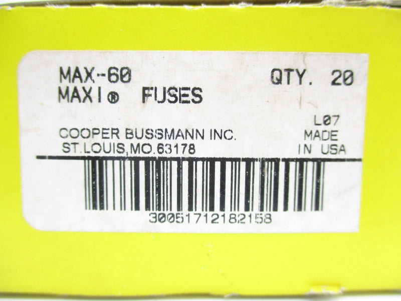 BUSSMANN MAX-60 32V 60A (PKG OF 20) NSMP