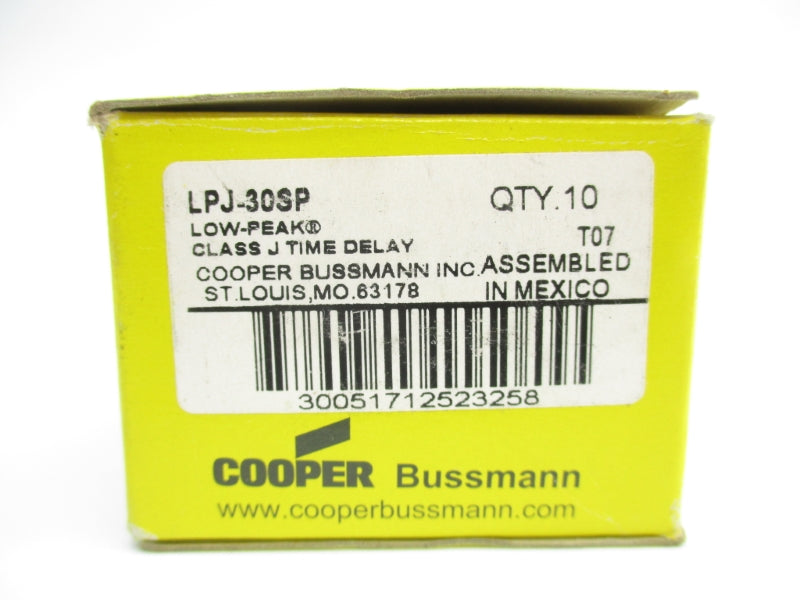 BUSSMANN LPJ-30SP 600VAC 30A (PKG OF 10) (YL/YL) NSMP