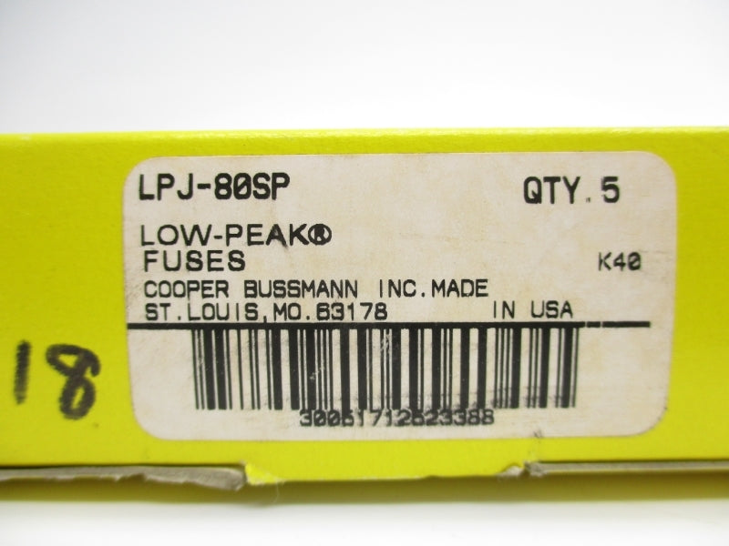 BUSSMANN LPJ-80SP 600VAC 80A (PKG OF 5) NSMP