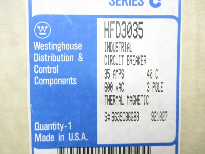 WESTINGHOUSE HFD3035 SER. C 600VAC 35A NSMP