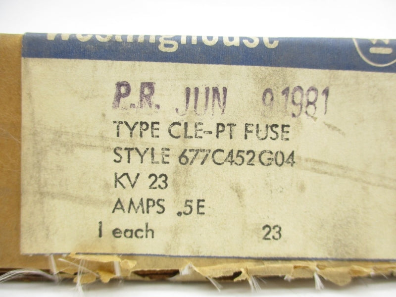 WESTINGHOUSE CLE-PT 677C452G04 .5EA NSMP