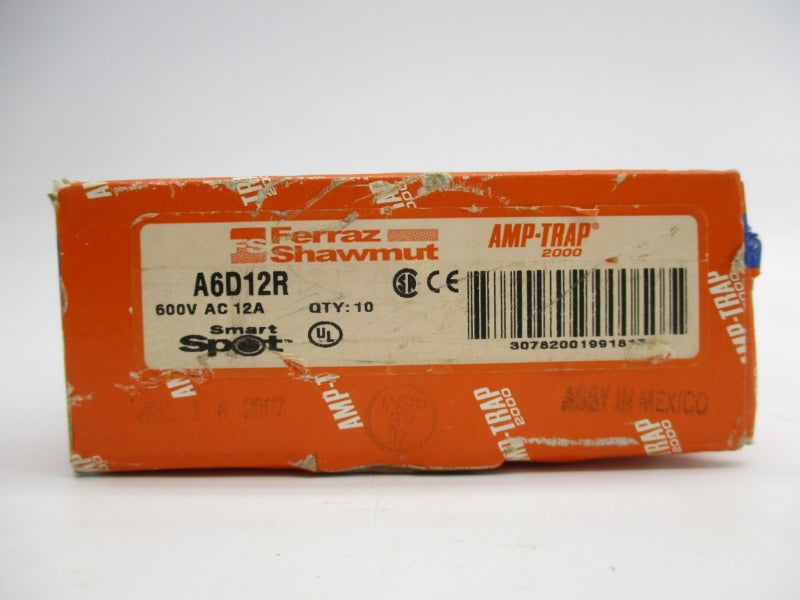 FERRAZ SHAWMUT A6D12R 600VAC/DC 12A (PKG OF 10) NSMP