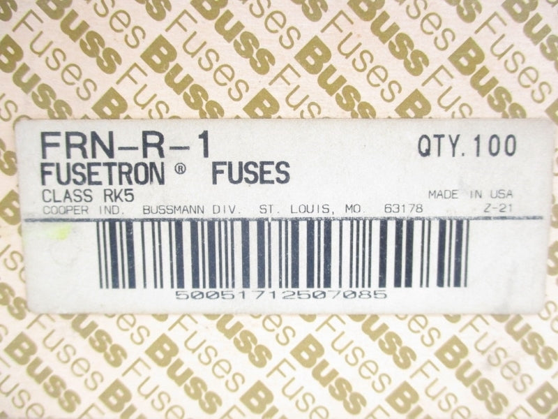 BUSSMANN FRN-R-1 250VAC 1A (PKG OF 100) NSMP