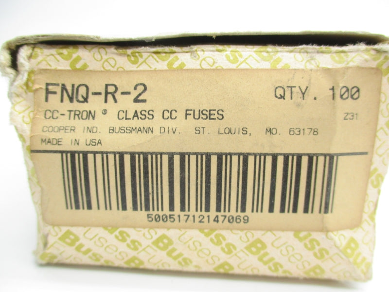 BUSSMANN FNQ-R-2 600VAC 2A (PKG OF 100) NSMP