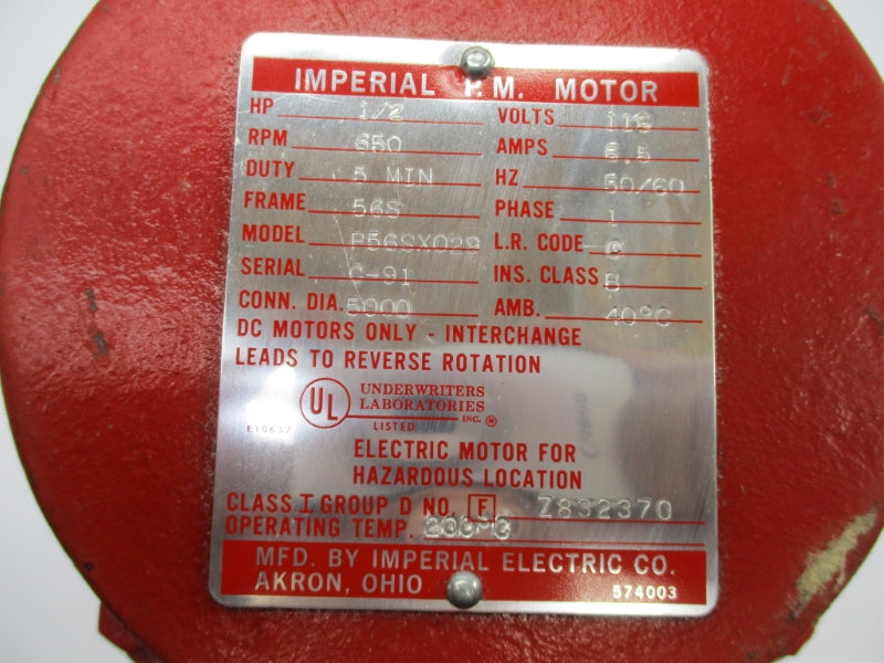 IMPERIAL ELECTRIC P56SX029 115V 6.5A NSNP