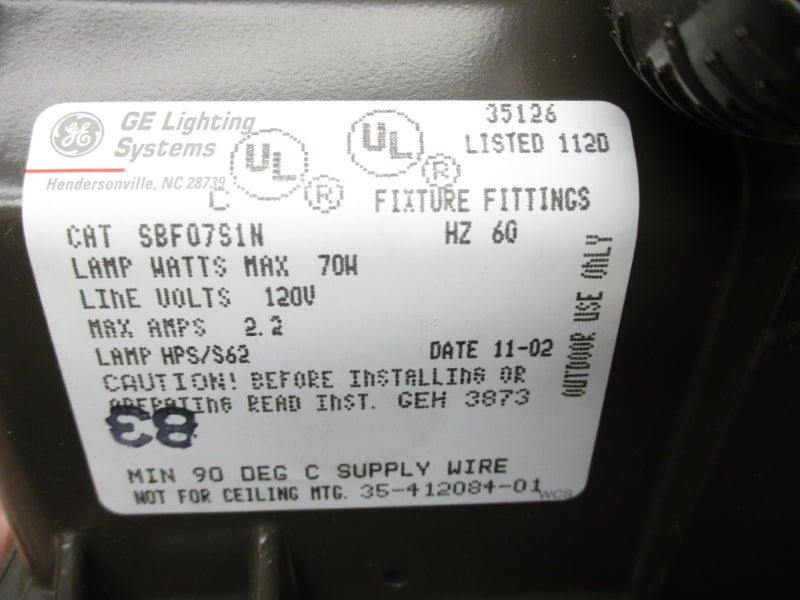 GENERAL ELECTRIC SBF07S1N 120V 2.2A NSMP