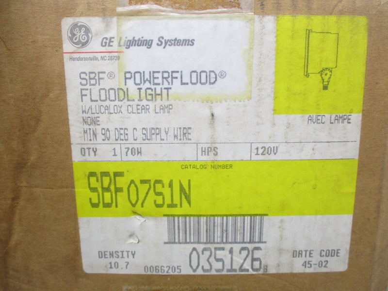 GENERAL ELECTRIC SBF07S1N 120V 2.2A NSMP