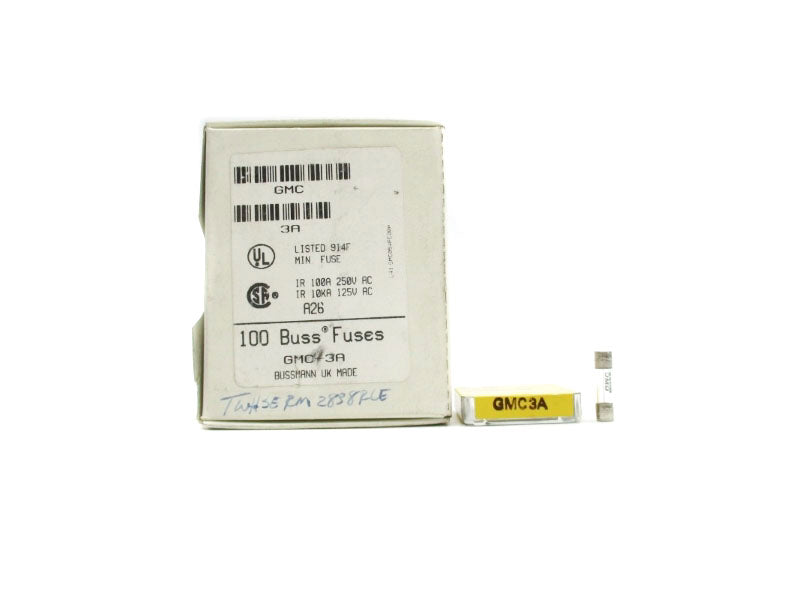 BUSSMANN GMC3A 250VAC 3A (PKG OF 100) NSMP