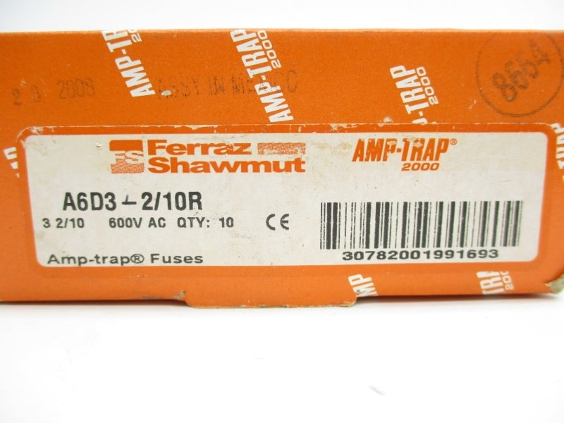 FERRAZ SHAWMUT A6D3-2/10R 600VAC/DC 3-2/10A (PKG OF 10) NSMP
