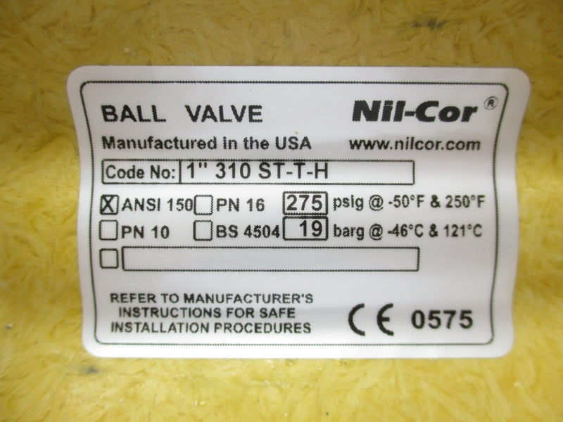NIL-COR 310ST-T-H 275PSI 1" UNMP