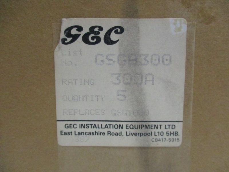 GEC GSGB300 660VAC 300A NSMP