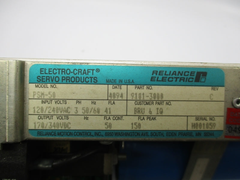 RELIANCE ELECTRIC PSM-50 120/240VAC (AS PICTURED) UNMP
