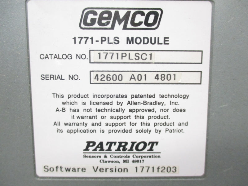 GEMCO 1771PLSC1 UNMP
