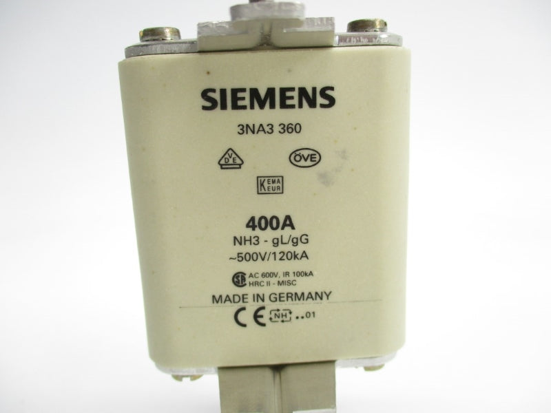 SIEMENS 3NA3360 500VAC 400A NSNP