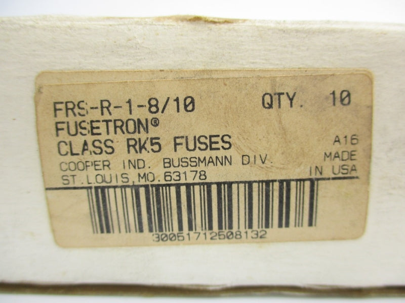 BUSSMANN FRS-R-1-8/10 600VAC 1-8/10A (PKG OF 10) NSMP