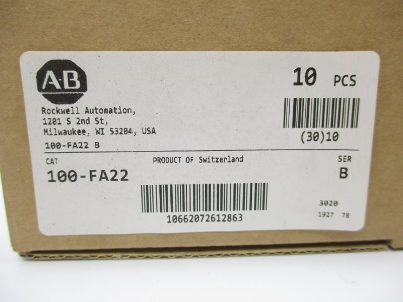 ALLEN BRADLEY 100-FA22 SER. B 600VAC 10A (PKG OF 10) NSMP