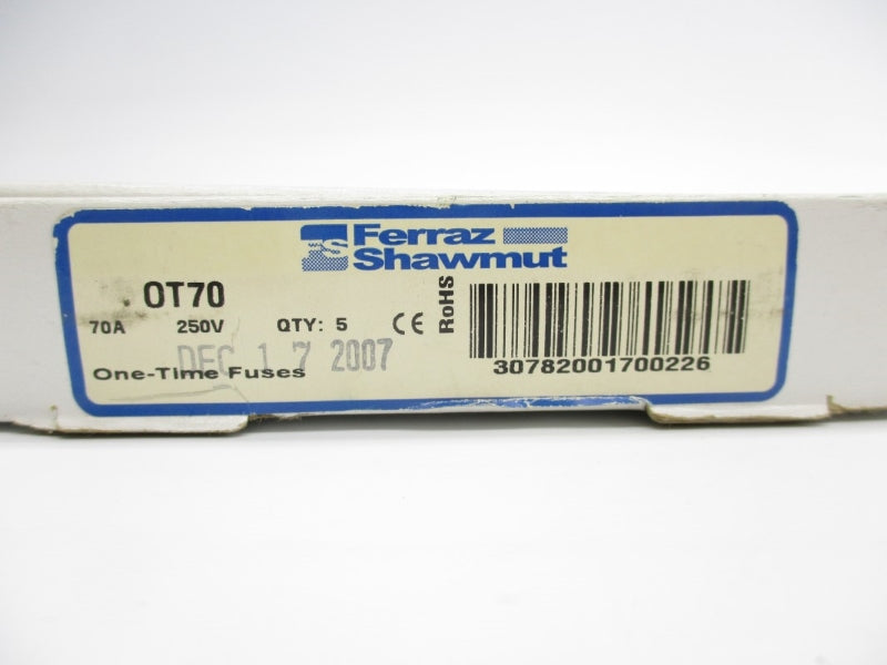 FERRAZ SHAWMUT OT70 250VAC 70A (PKG OF 5) NSMP
