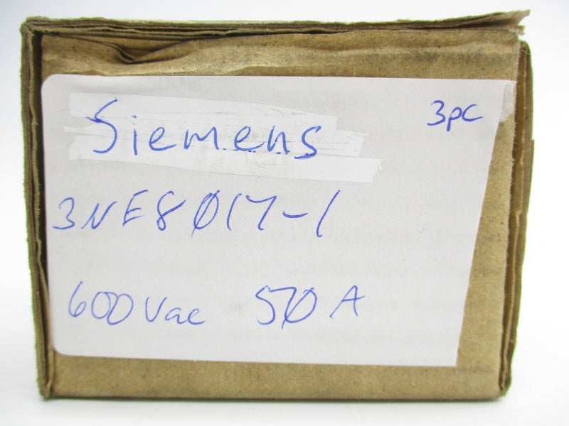 SIEMENS 3NE8017-1 690VAC 50A (PKG OF 3) NSMP
