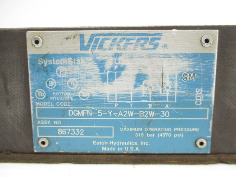 VICKERS DGMFN5YA2WB2W30 867332 4570PSI UNMP