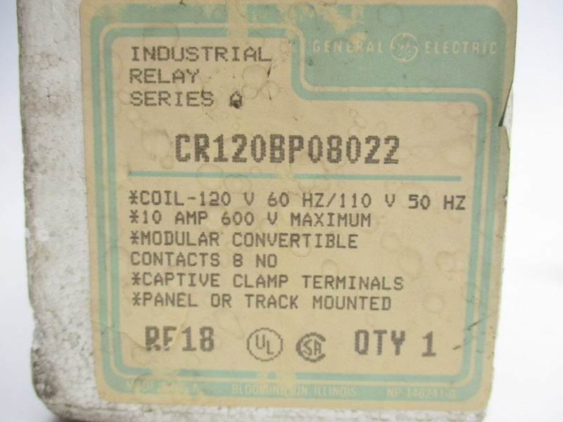 GENERAL ELECTRIC CR120BP08022 SER. A 110/120V 10A NSMP