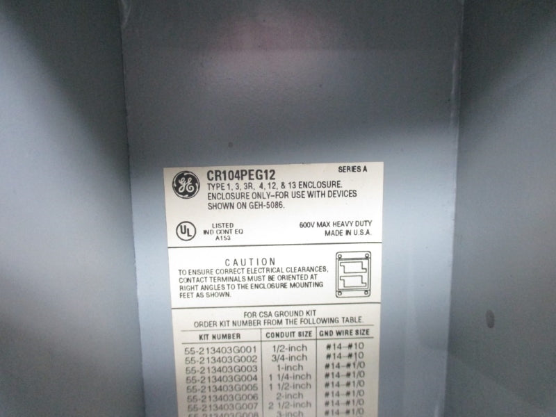 GENERAL ELECTRIC CR104PEG12 SER. A NSMP
