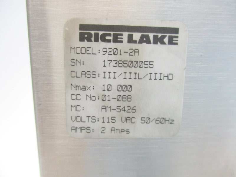 RICE LAKE 920I-2A 115VAC 2A UNMP