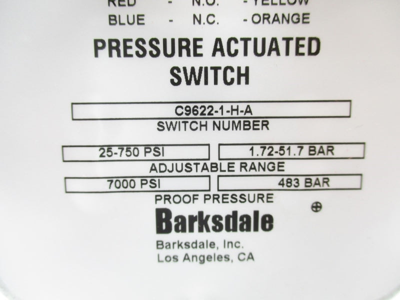 BARKSDALE C9622-1-H-A 600V 10A 7000PSI NSNP