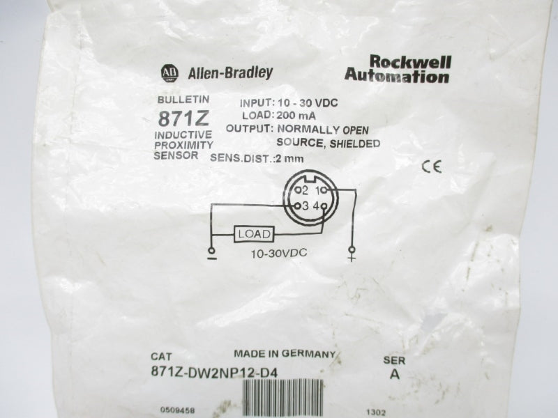 ALLEN BRADLEY 871Z-DW2NP12-D4 SER. A 10-30VDC NSMP