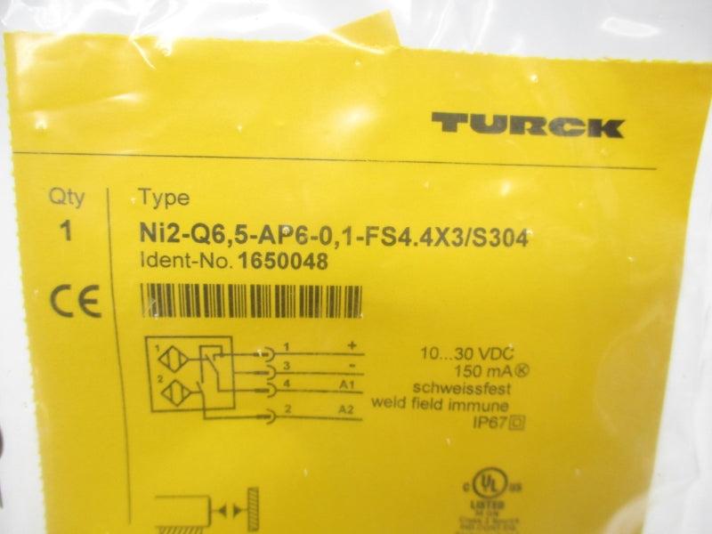 TURCK NI2-Q6,5-AP6-0,1-FS4.4X3/S304 1650048 10-30VDC NSMP