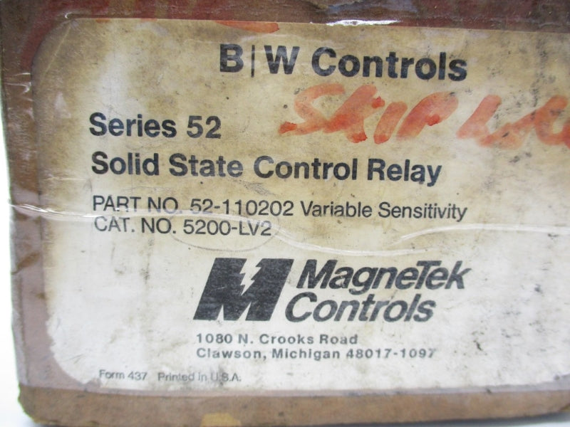 MAGNETEK CONTROLS 5200-LV2 52-110202 240VAC 10A NSMP