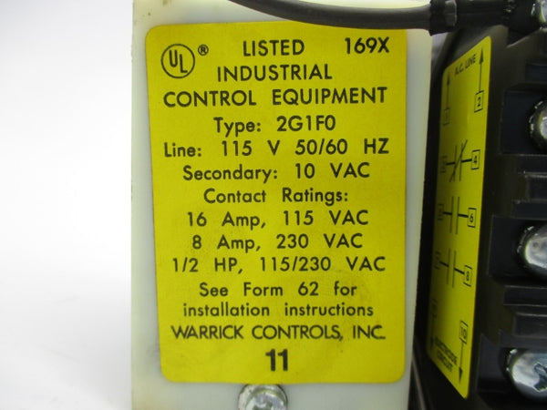 WARRICK CONTROLS 2G1F0-2Z1E 10VDC 16A NSMP